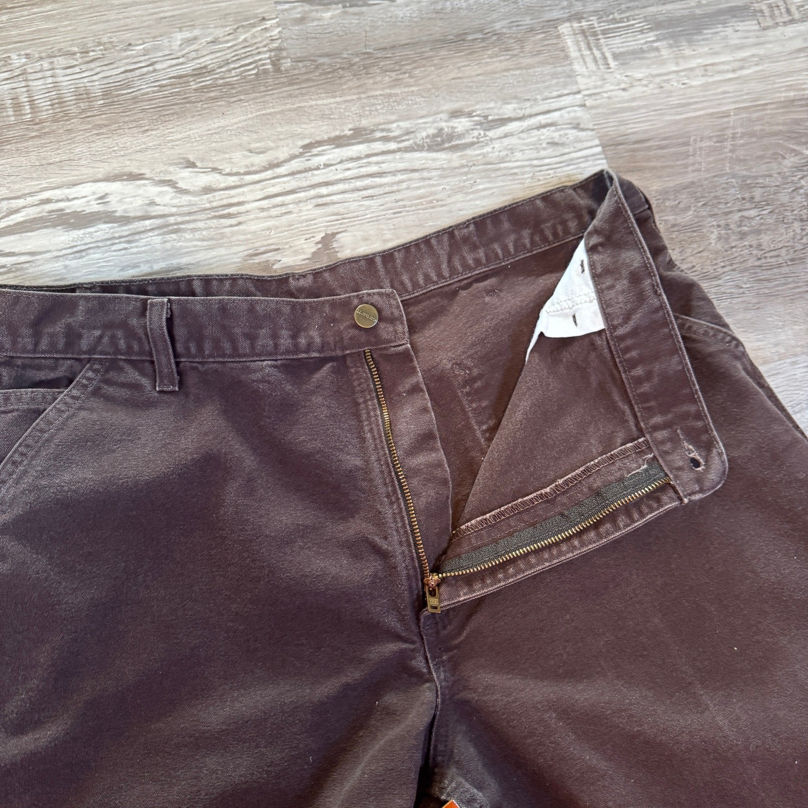 Carhartt B11 DKB Original Dungaree Fit Duck Carpenter Pants Brown 40×30 Utility