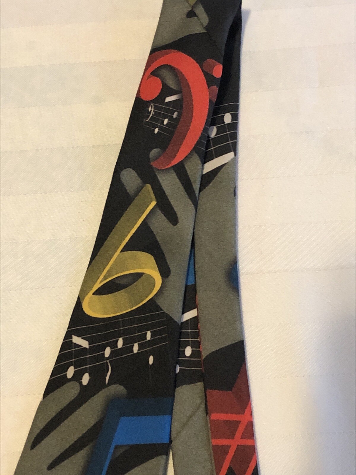 Ralph Marlin Music Tie “Musical Notes II” Black Multi-Color Necktie 56″x3.75