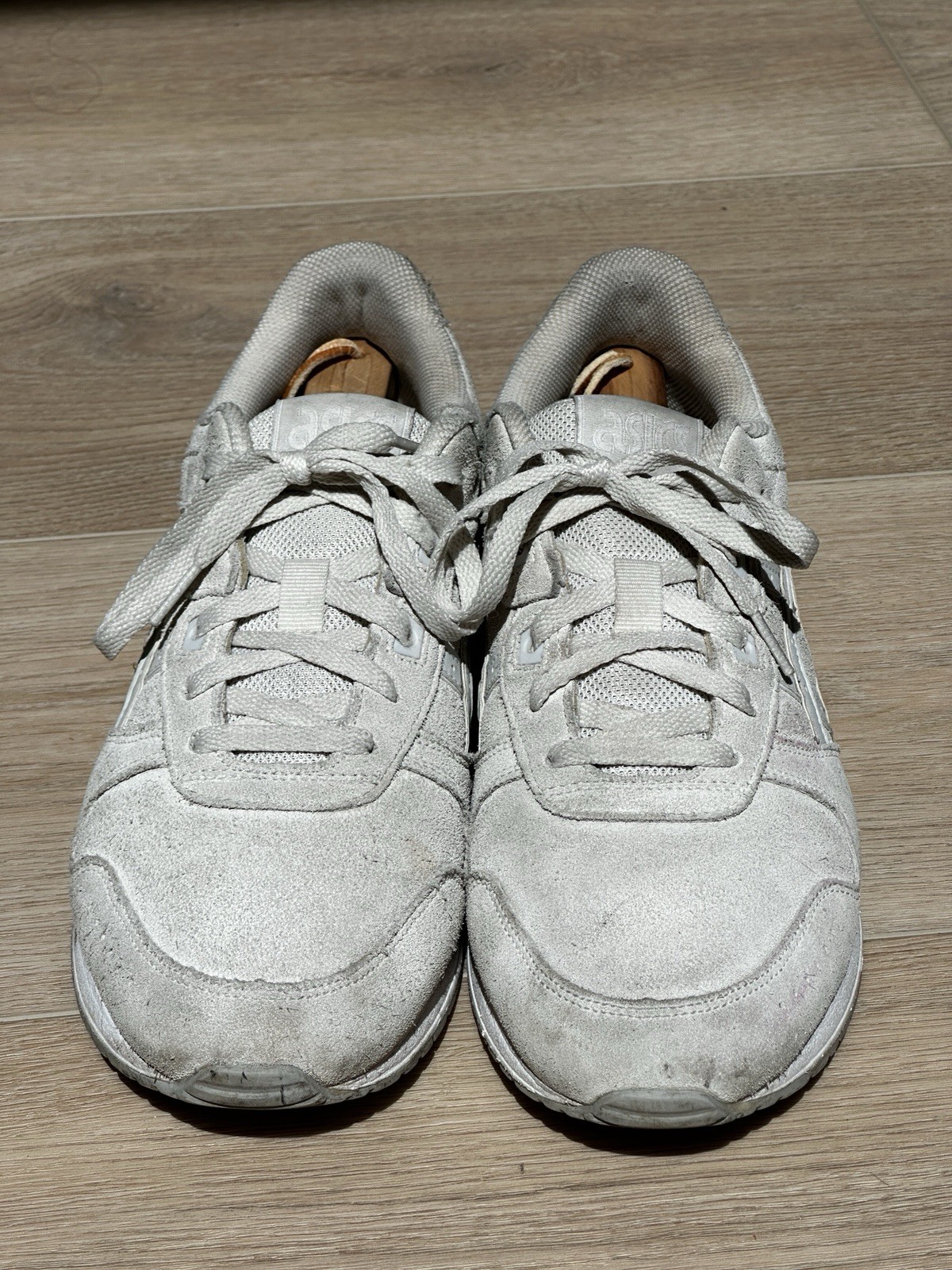 Men’s Asics Lyte Classic Casual Athletic Shoes Oyster Smoke Grey Beige Size 11.5
