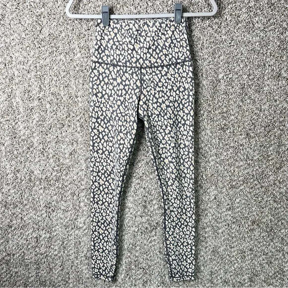 Varley Century Legging High Rise Leggings Lead Cheetah Strech Gray Pant XL NEW