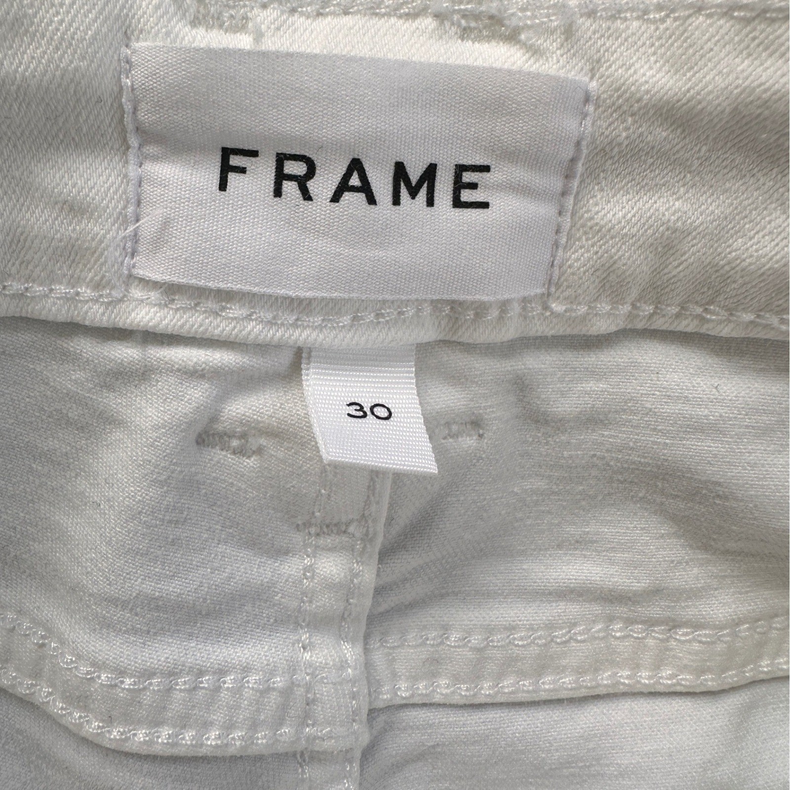FRAME Le Crop Mini Boot Wmn 30 White Blanc Utility Patch Pocket Jeans Excellent