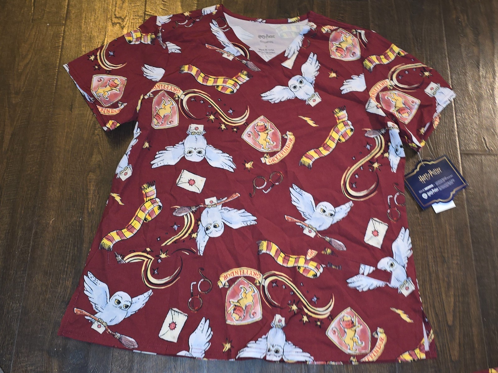 Harry Potter Women’s Scrub Top Size Sz S L XL 2X 3X Medical Dental Assistant *