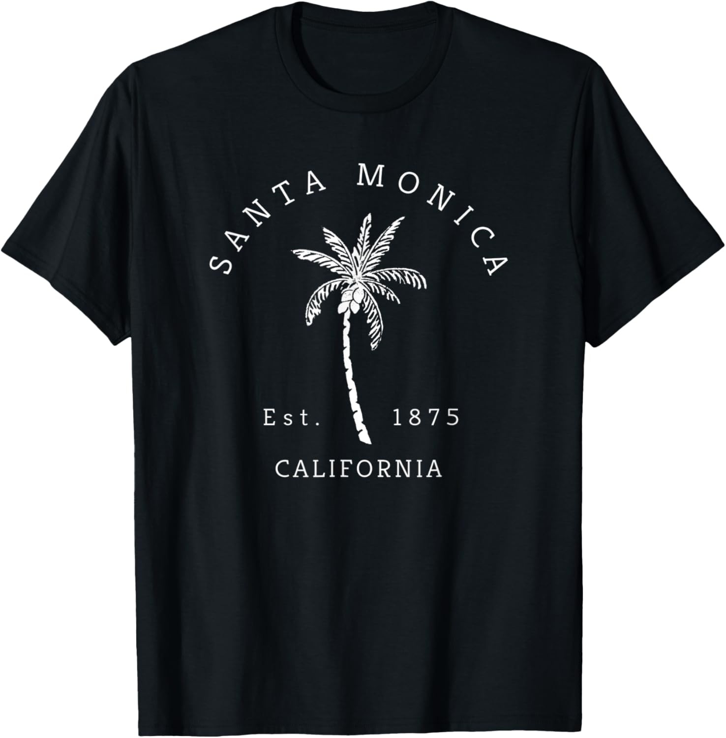 Retro Cool Santa Monica California Palm Tree Novelty T-Shirt