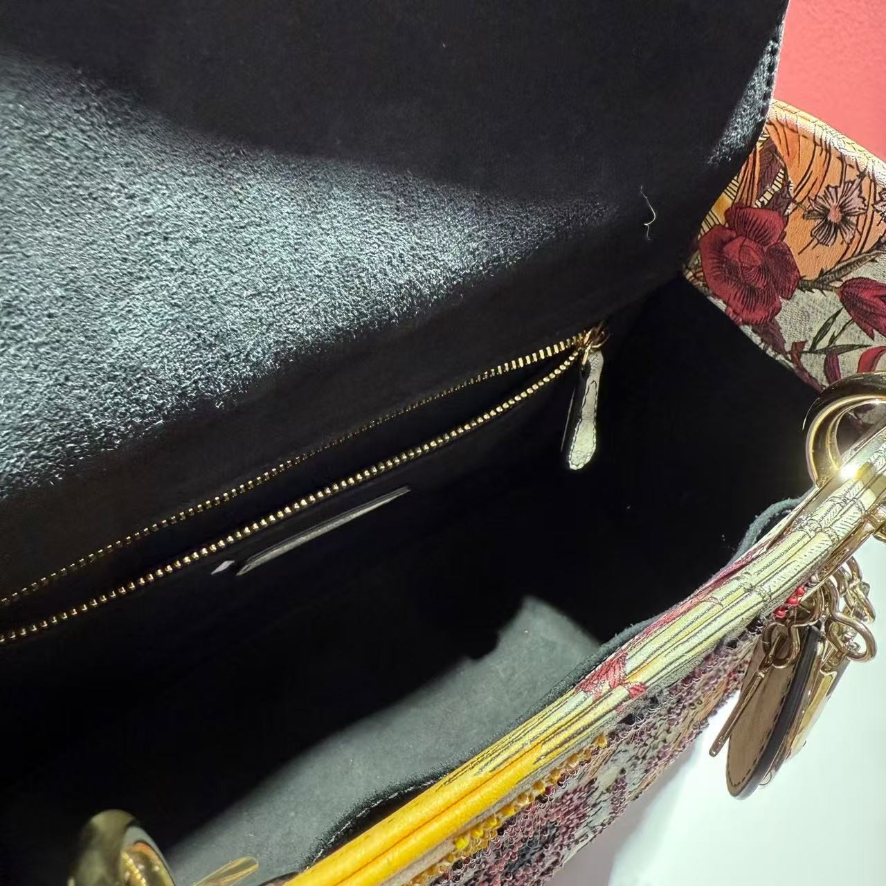 Auth Christian Dior Lady D-Lite Phoenix Floral Beaded Embroidery Handbag Rare