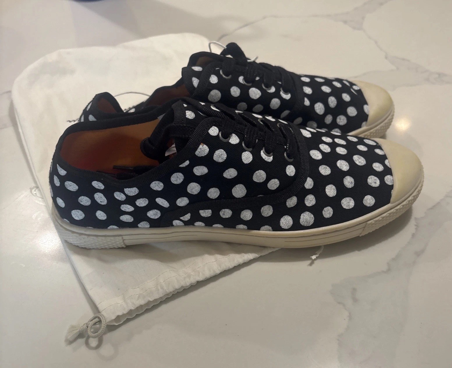 Gudrun Sjoden Canvas Sneakers Polka Dot Lace Up Women’s EU 40 US 9-9.5 Dust Bag
