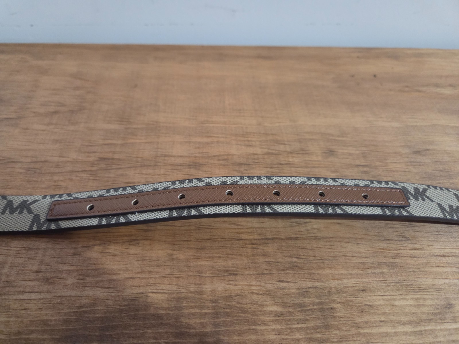 Michael Kors Women’s Reversible MK Logo Belt Brown/Vanilla Size Large