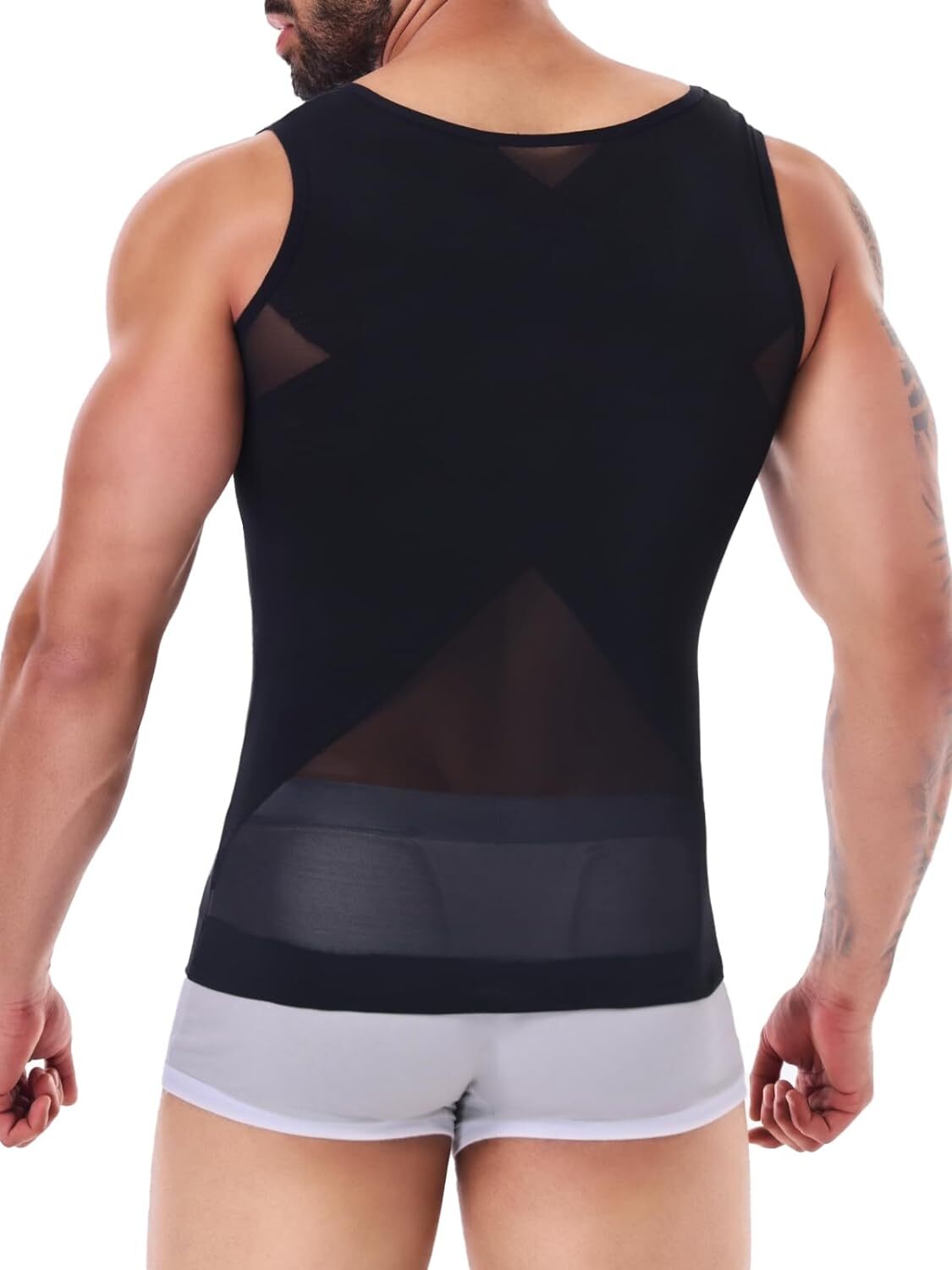 Men Slimming Body Shaper Belly Chest Gynecomastia Compression Shirt Gym Tank Top