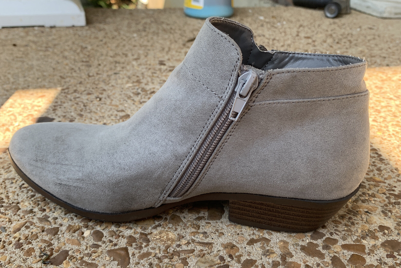 Sam Edelman Girls Suede Ash Gray Ankle Boots Size Kids 3.