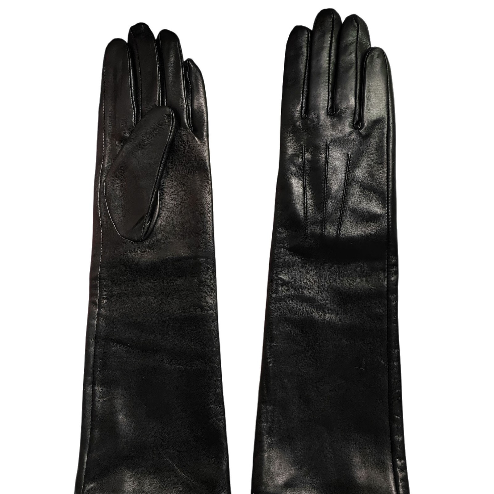 Custom Made 30cm to 80cm Long Back Three Lines Top Real Leather Gloves 18 Colors