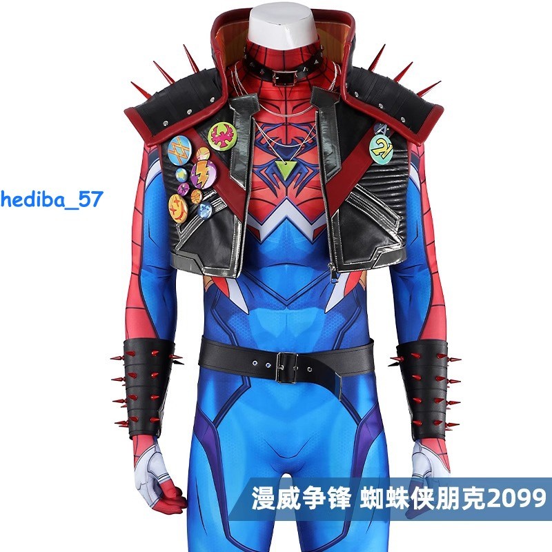 Marvel Rivals Spider-punk Costume Cosplay Jumpsuit Halloween Carnival Outfit New