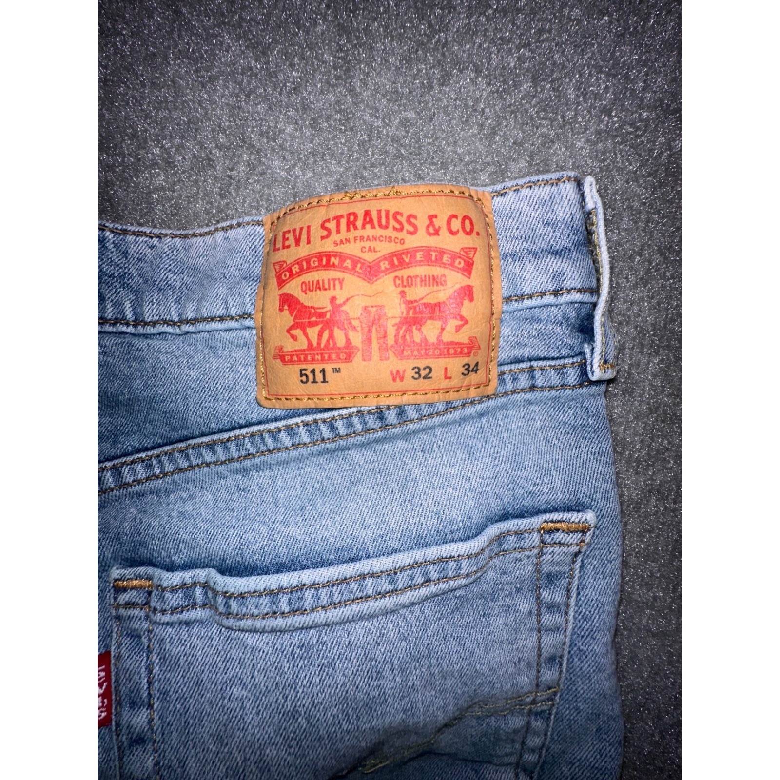 Levis 511 Slim Fit Light Wash Denim Jeans Mens 32×34 Blue 04511-5272
