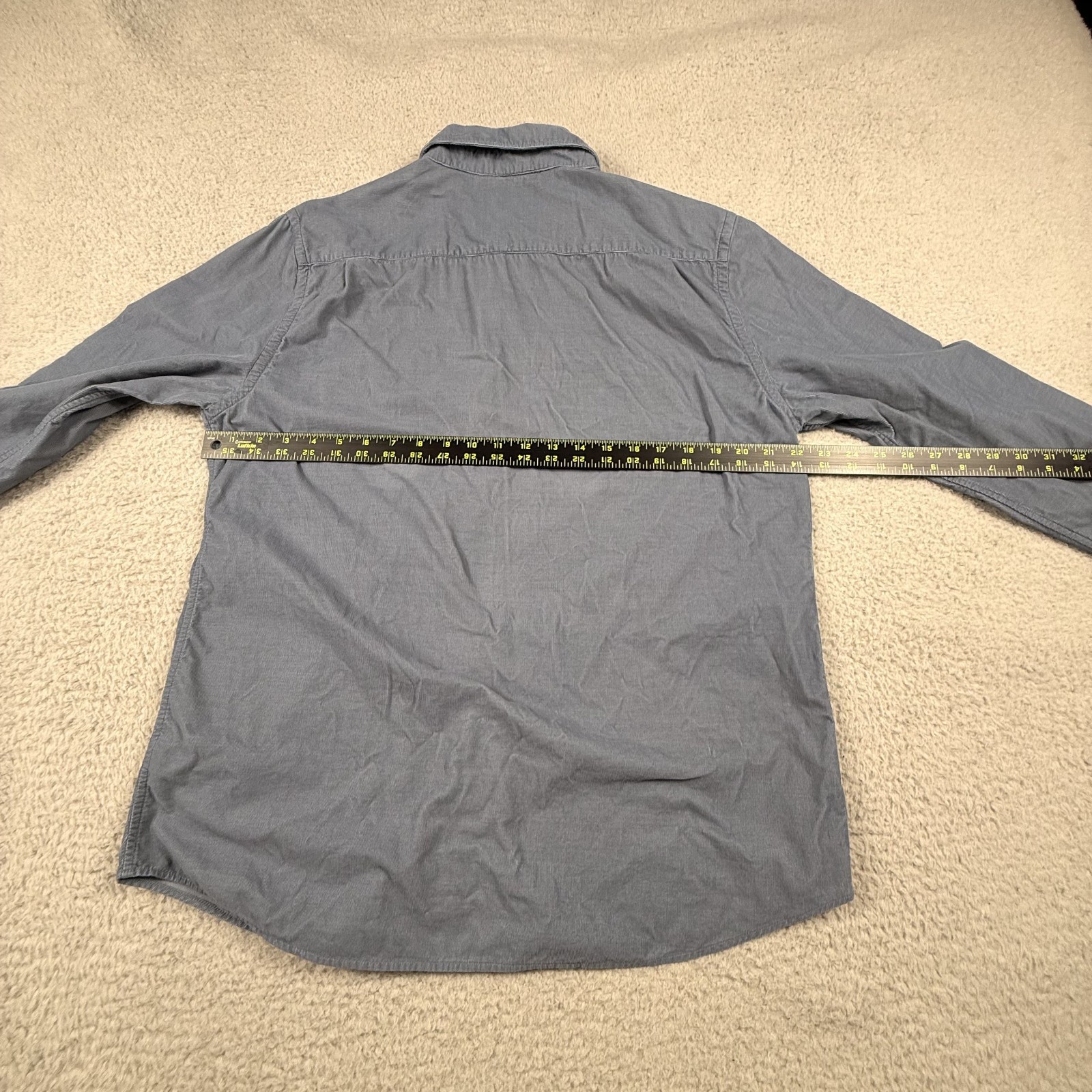 Faherty Shirt Men Large Blue Coruroy Needle Micro Cord Button Outdoor Beach READ