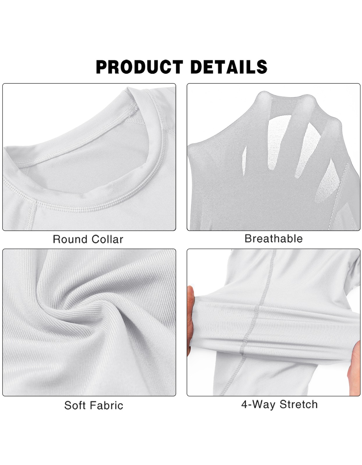 2Pack Men Compression Long Sleeve Shirts Undershirts Workout Gym Sports Running