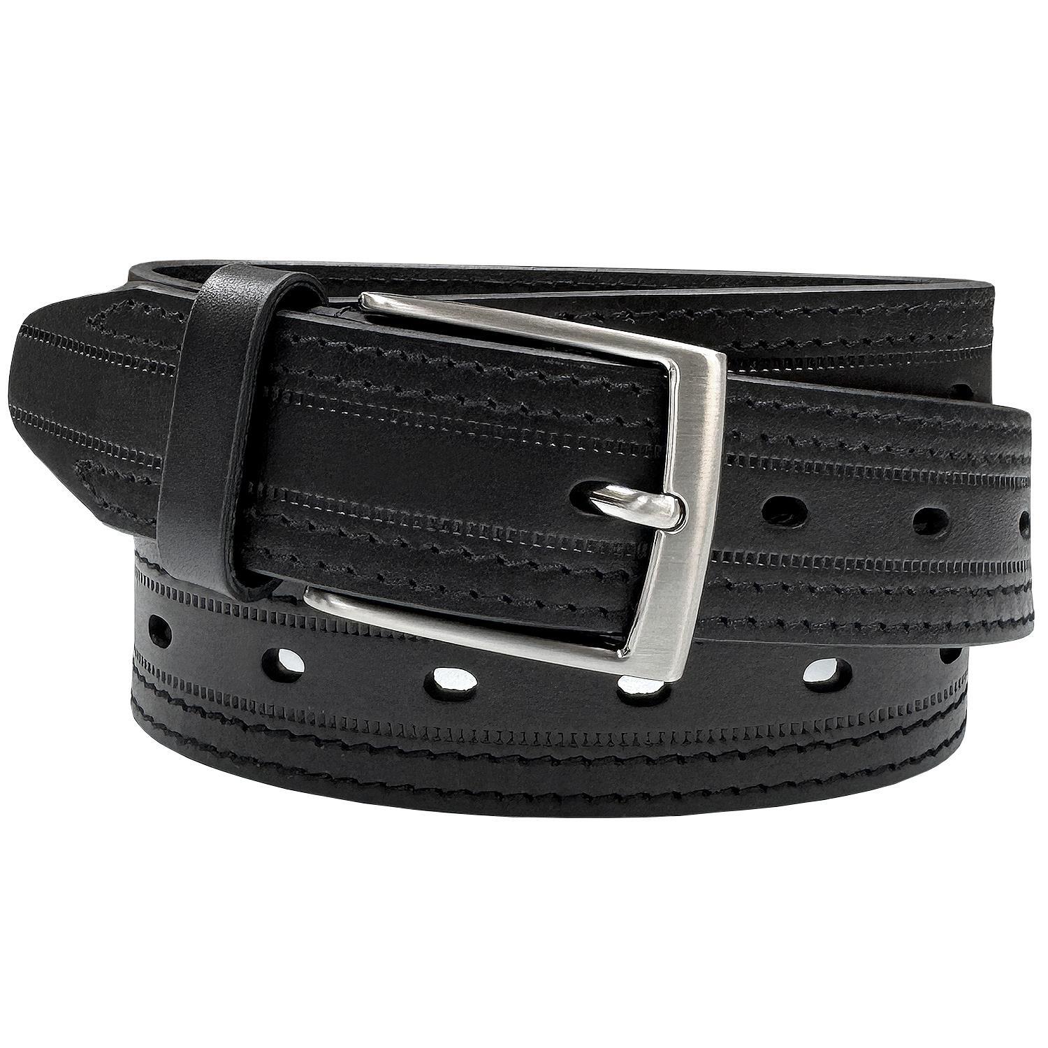 Men’s Belts One Piece 100% Genuine Leather Work Business Dress Belt
