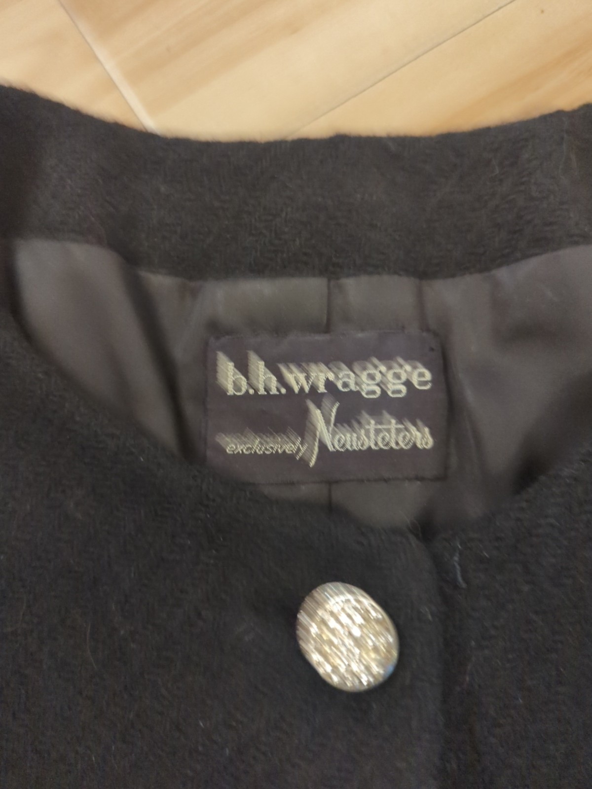 Vtg Mod 1950s 1960s B.H. Wragge For Neusteters Wool Black Jacket Coat Nice!