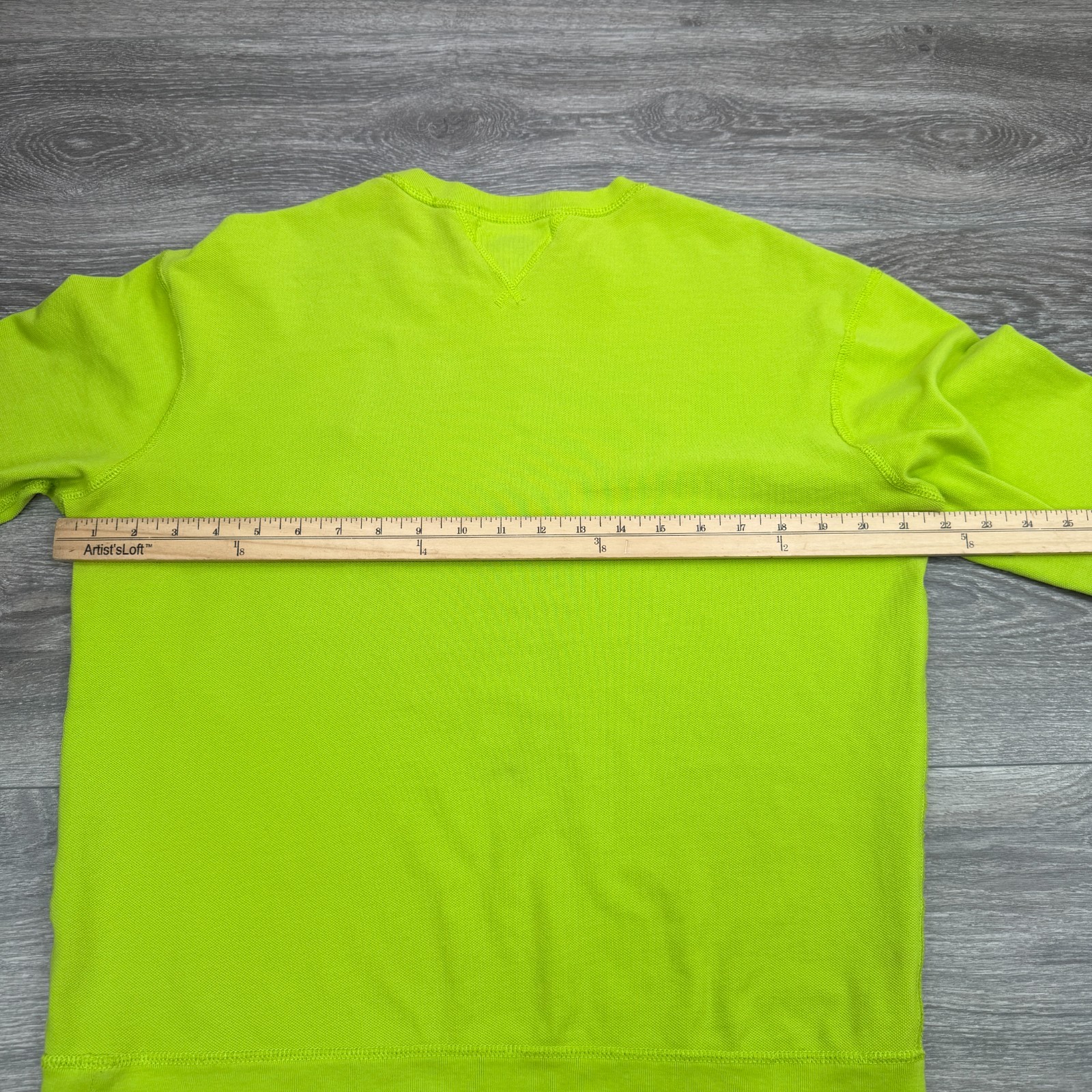 Polo Ralph Lauren Sweatshirt Mens Medium Neon Green Mesh Crewneck Orange Pony