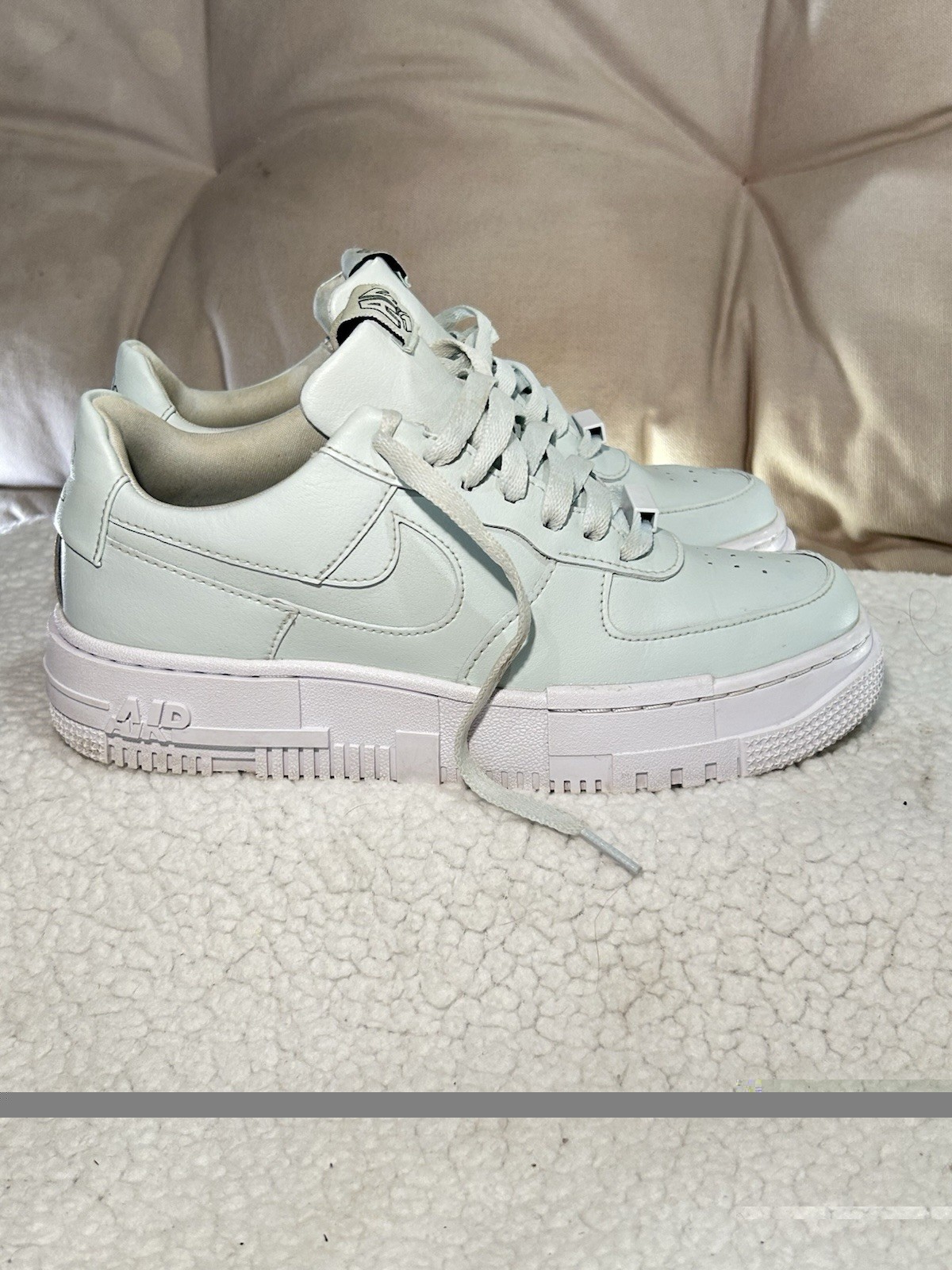 Nike Air Force 1 Low Top Lace-Up Athletic Sneaker Light Blue/White