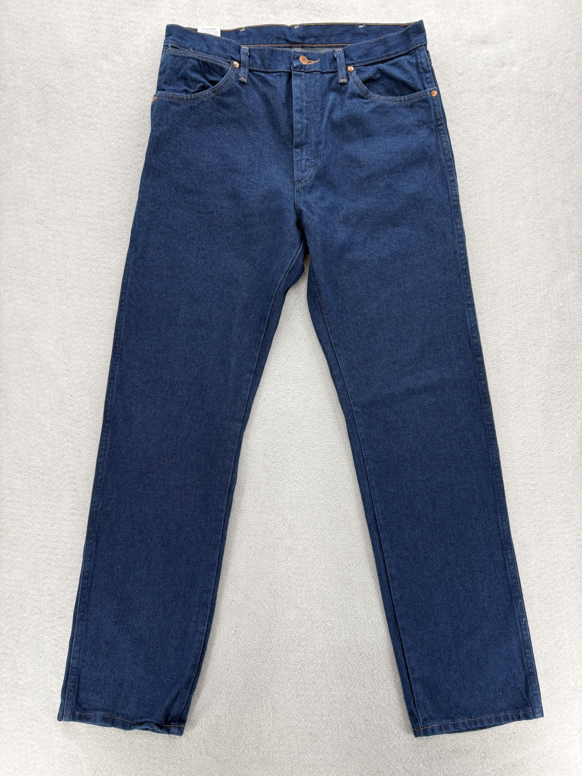 Wrangler Cowboy Cut Jeans Mens 34×34 Blue Dark Wash Regular Straight Denim 13MWZ