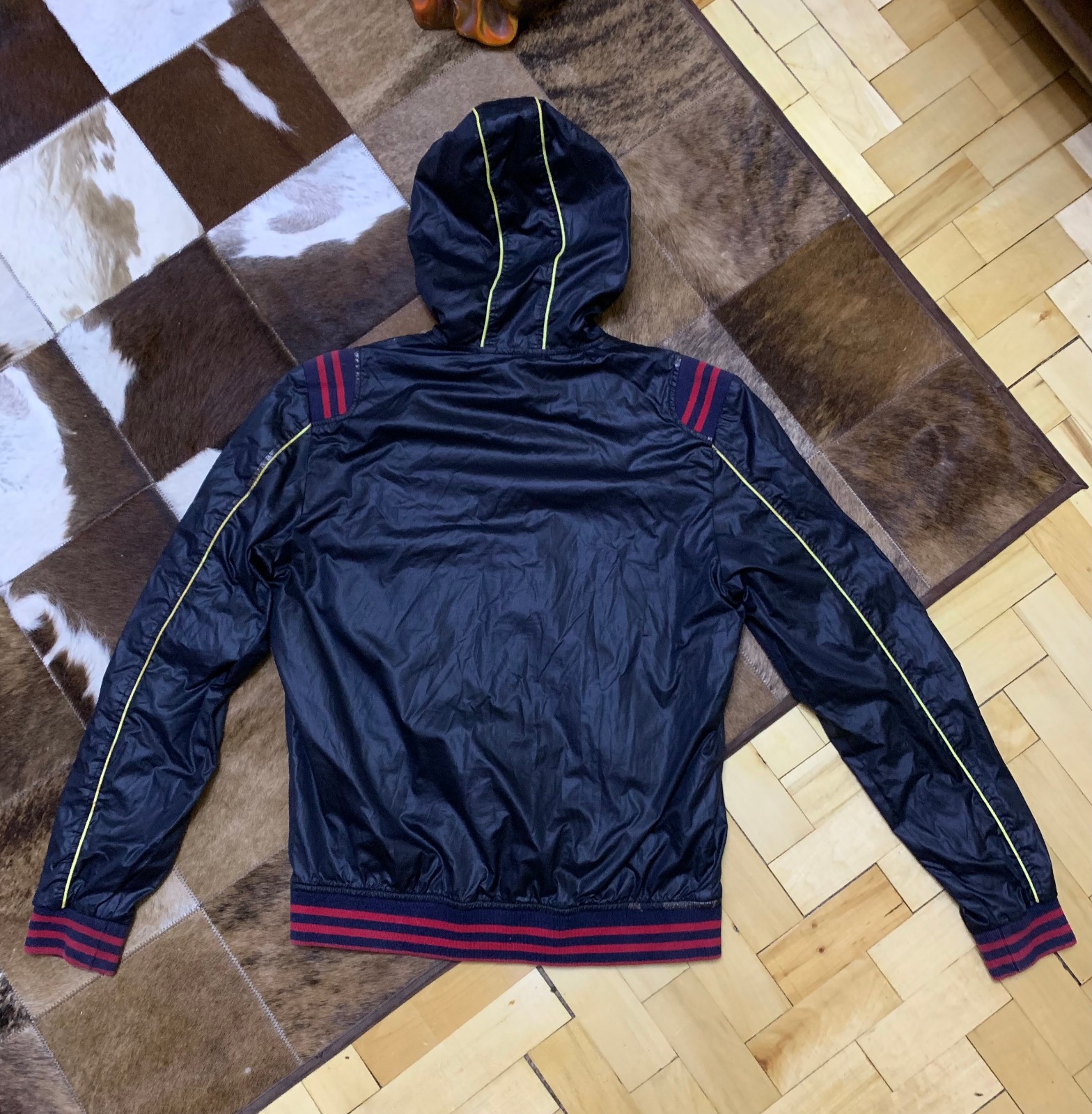 ITTIERRE Italy Men’s Hooded Jacket Windbreaker Navy Blue Size 52