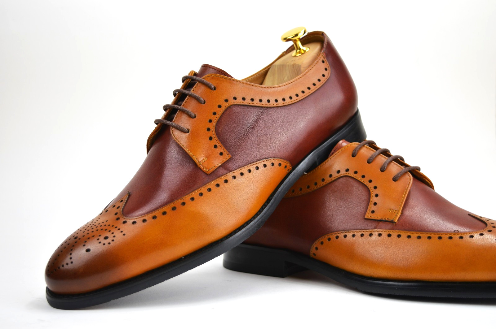 Men’s business shoes loafers handmade derby brogue brown 41 42 43 44 45 46
