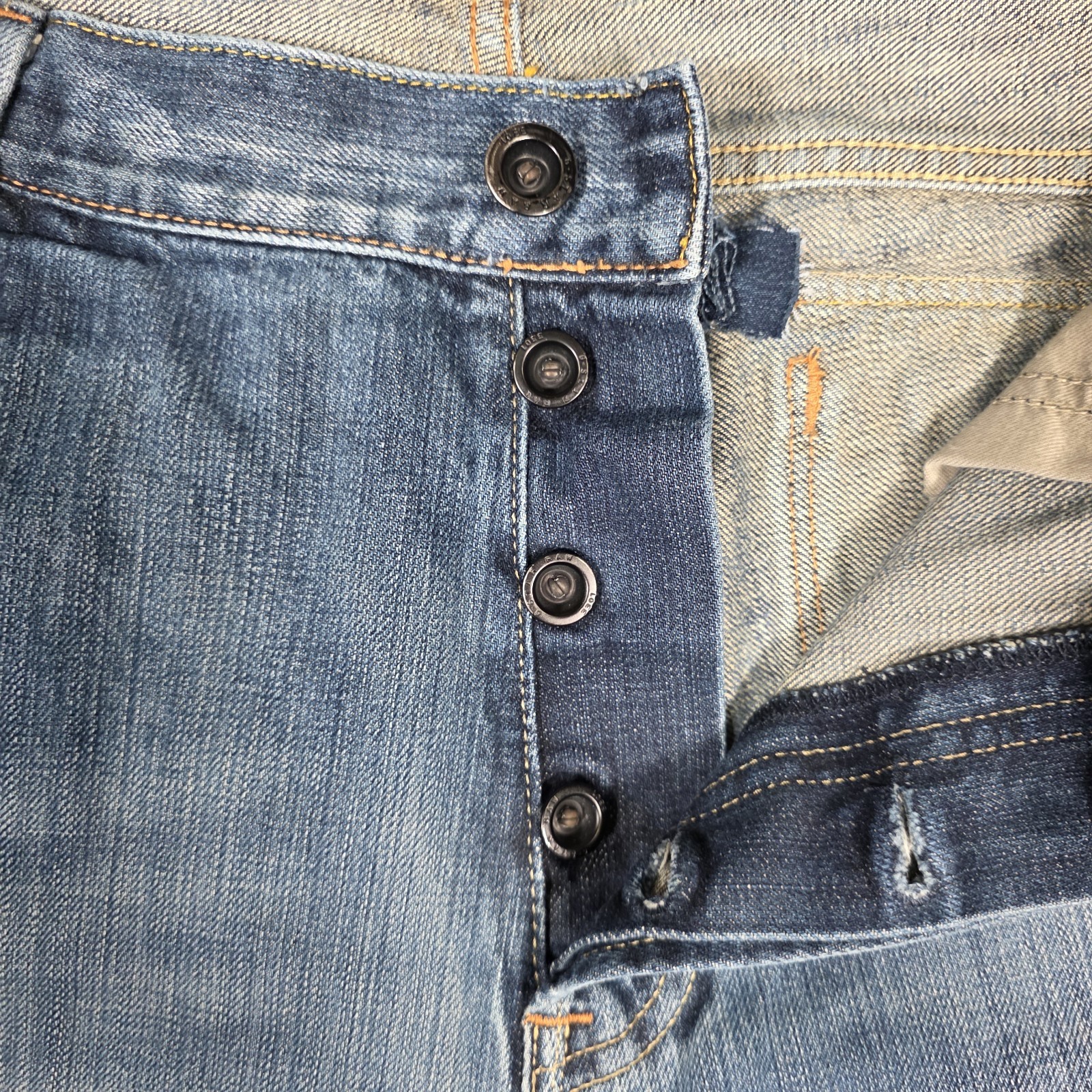 G Star Raw Jeans Mens 36×33 (Measured) Blue 3301 Straight Distressed Denim