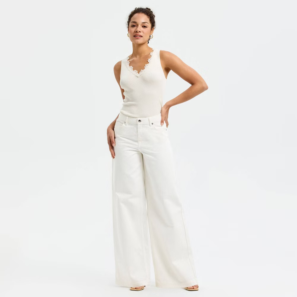 Women Wide Leg Denim Pants – A New Day