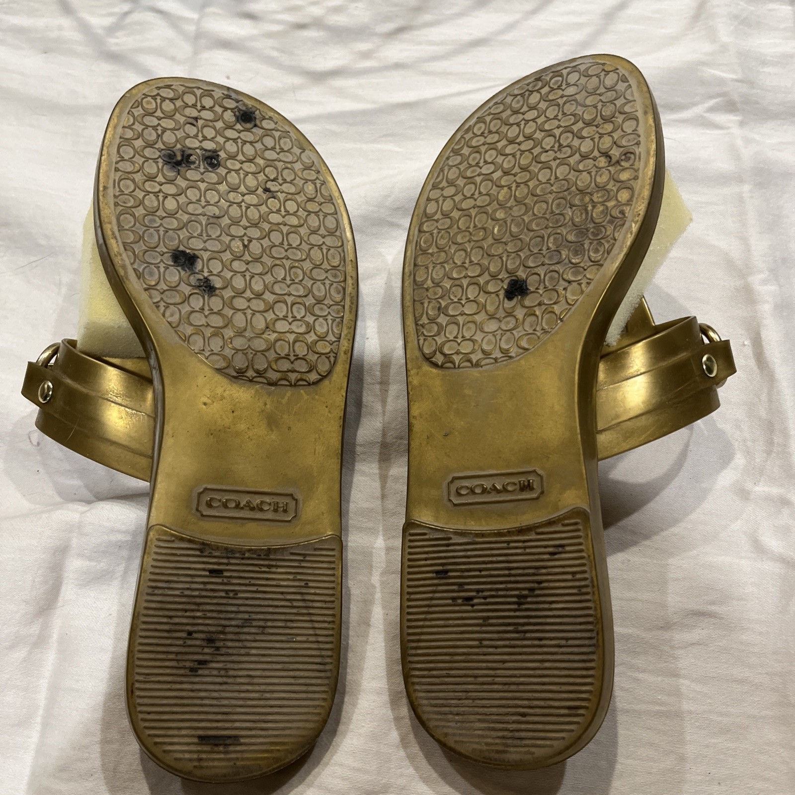 Coach Rikki Jelly And Canvas Sandals Sz 8