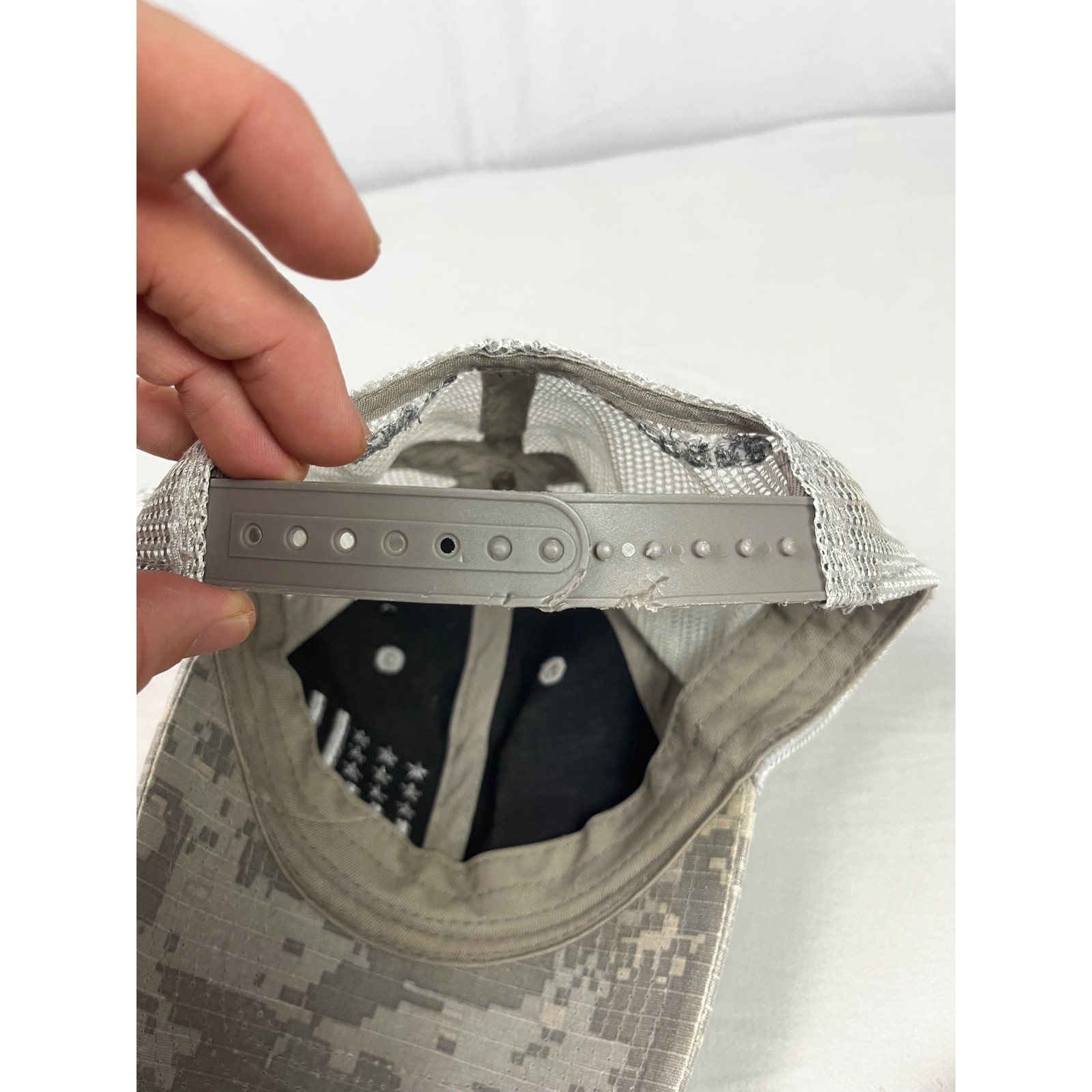 Academy Sports Outdoors Digital Camo American Flag Trucker Hat Grey Snapback