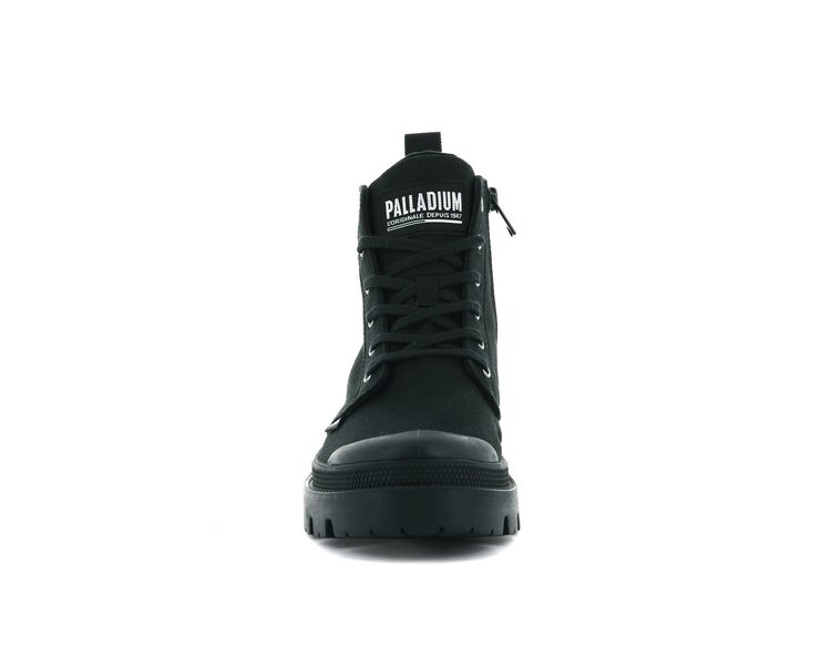 Palladium Pallabase Twill Black /Black Womens Combat Platform Boots 96907 008