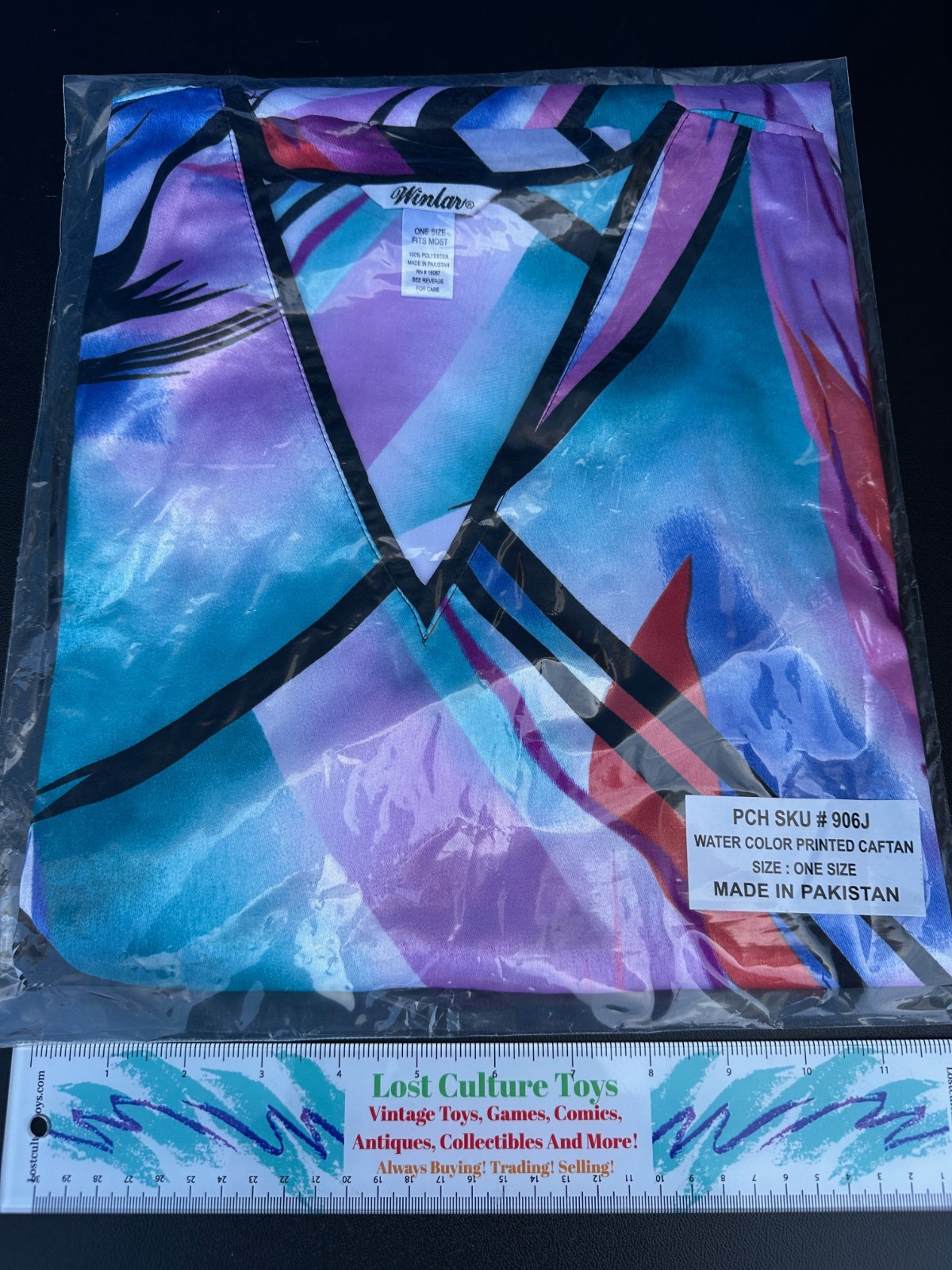 Winlar One Size Fits Most Caftan Water Color Printed Pattern NEW