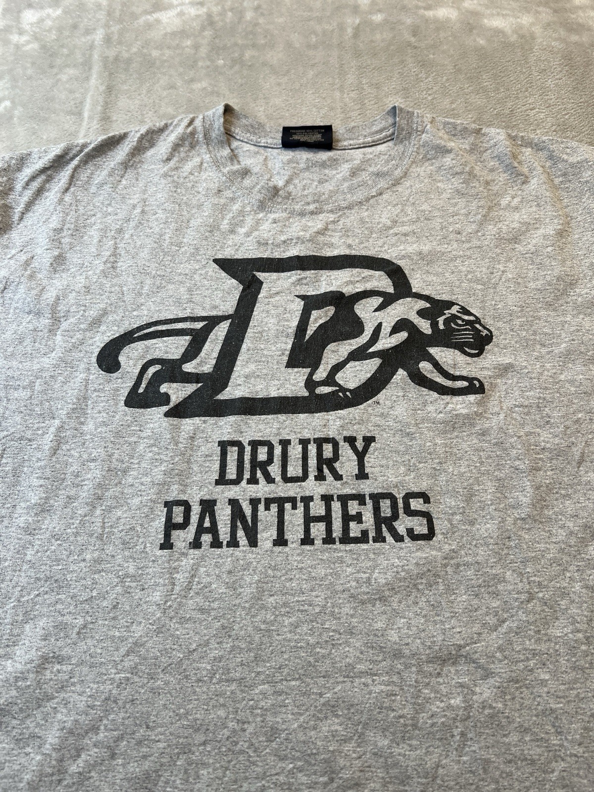 Drury Panthers MV Sport Adult Shirt XL Gray College Logo Graphic Tee