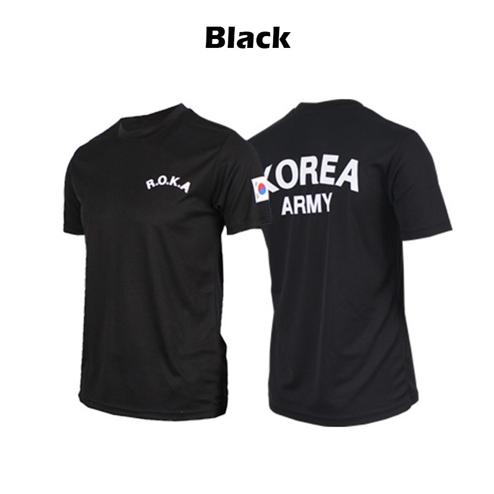 KOREA Army T-Shirt (R.O.K.A) | ROCATI Cool Dry Black Tee | S-4XL | 7 Colors