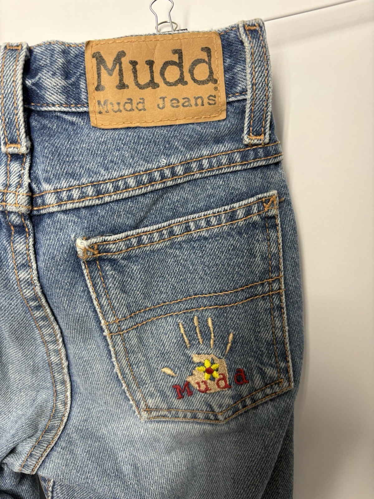 Vintage Y2K Mudd Jeans Girls Size 7 Light Wash 100% Cotton Low Rise Denim 90s