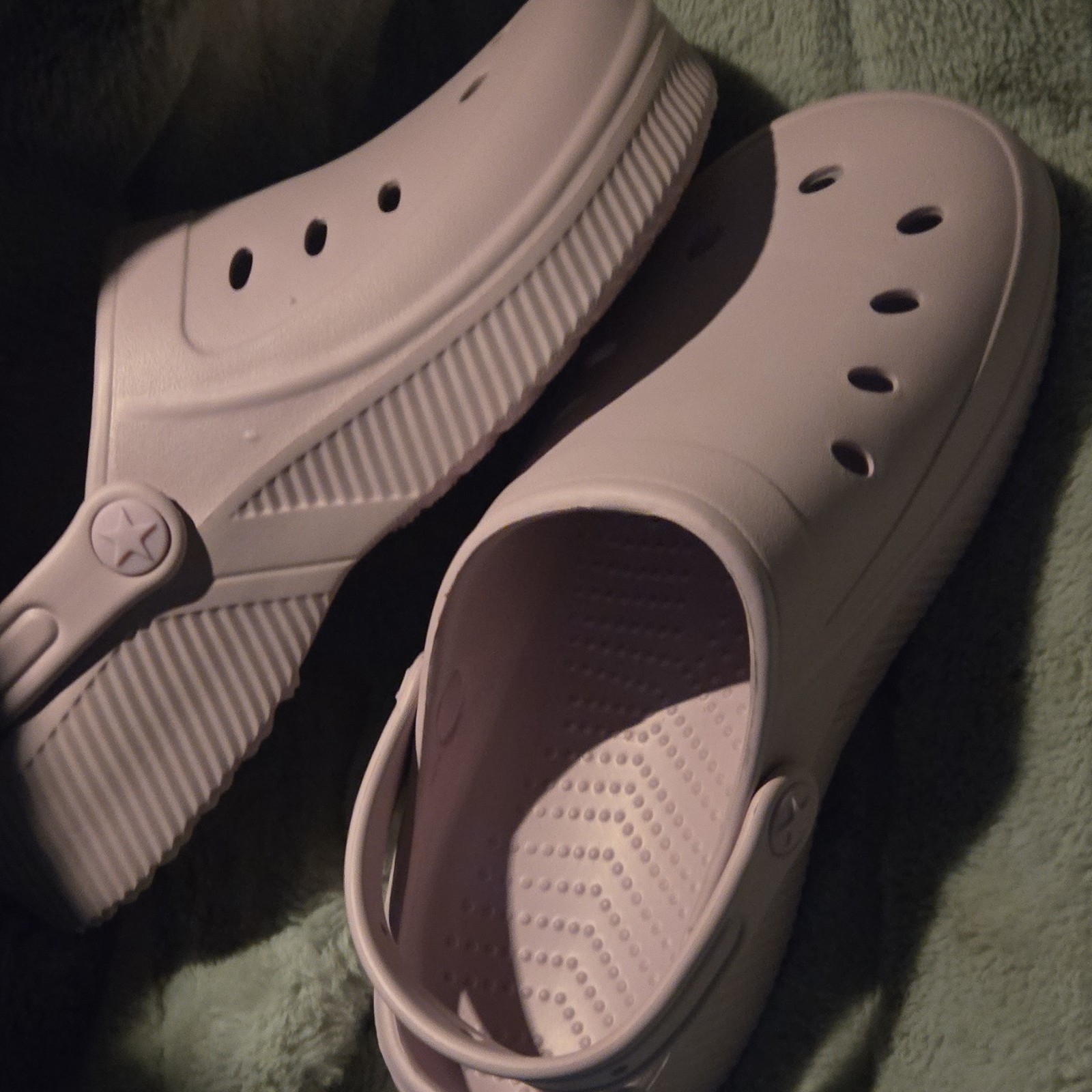 unisex Light Pink Slip-On Clog Sandals Breathable Man-Made Materials Size 7/8