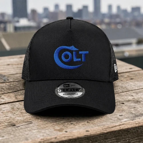Colt Firearms Embroidered Logo Trucker Hat – Adjustable Mesh Cap, Unisex Fit