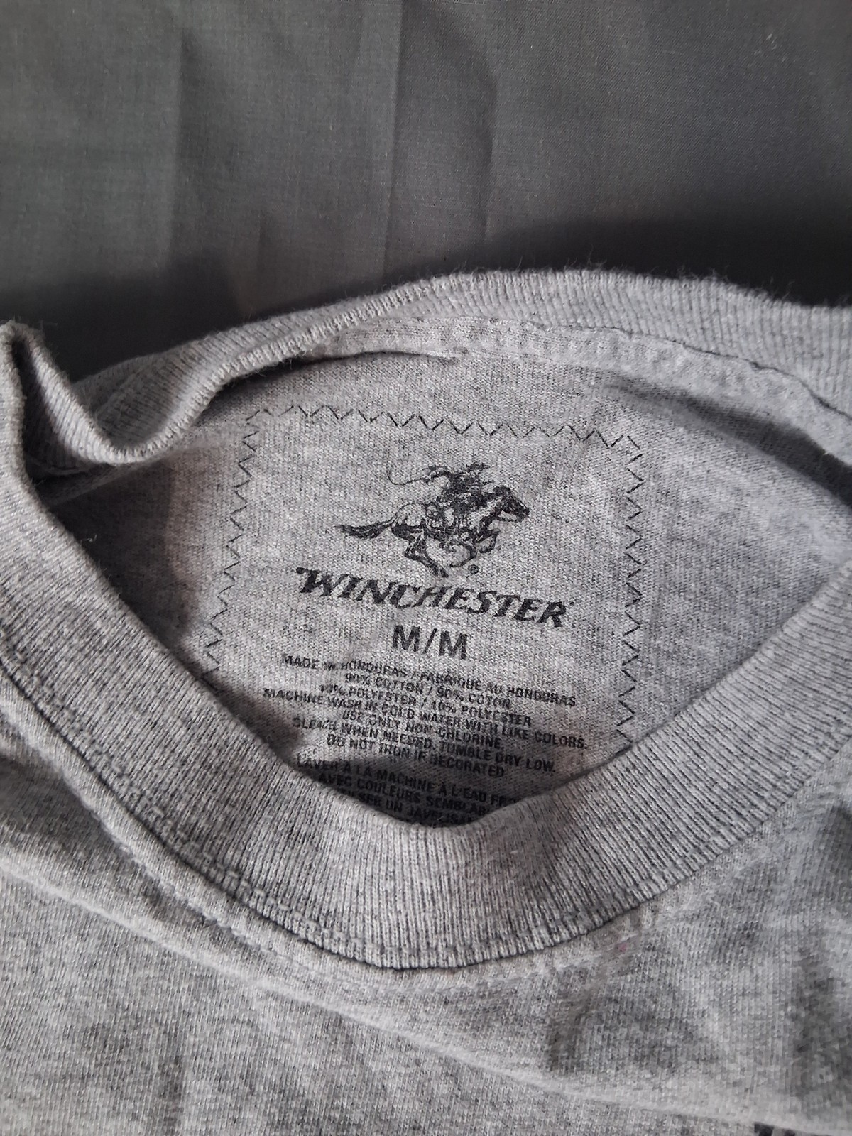 Winchester The American Legend Long Sleeve T-Shirt Men’s Size M Gray Patriotic