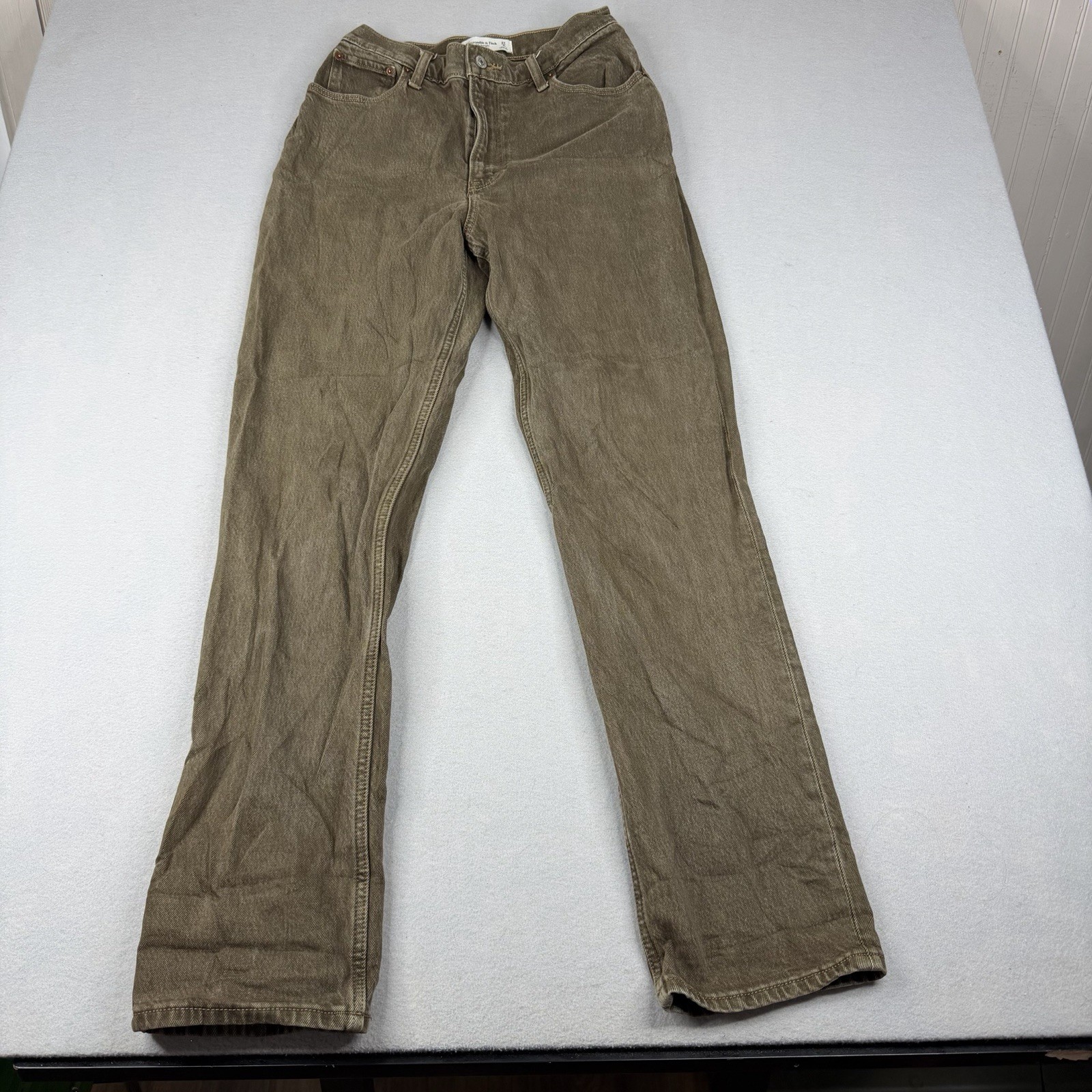 Abercrombie The 90s Straight Ultra High Rise Jeans Brown Curve Love 27