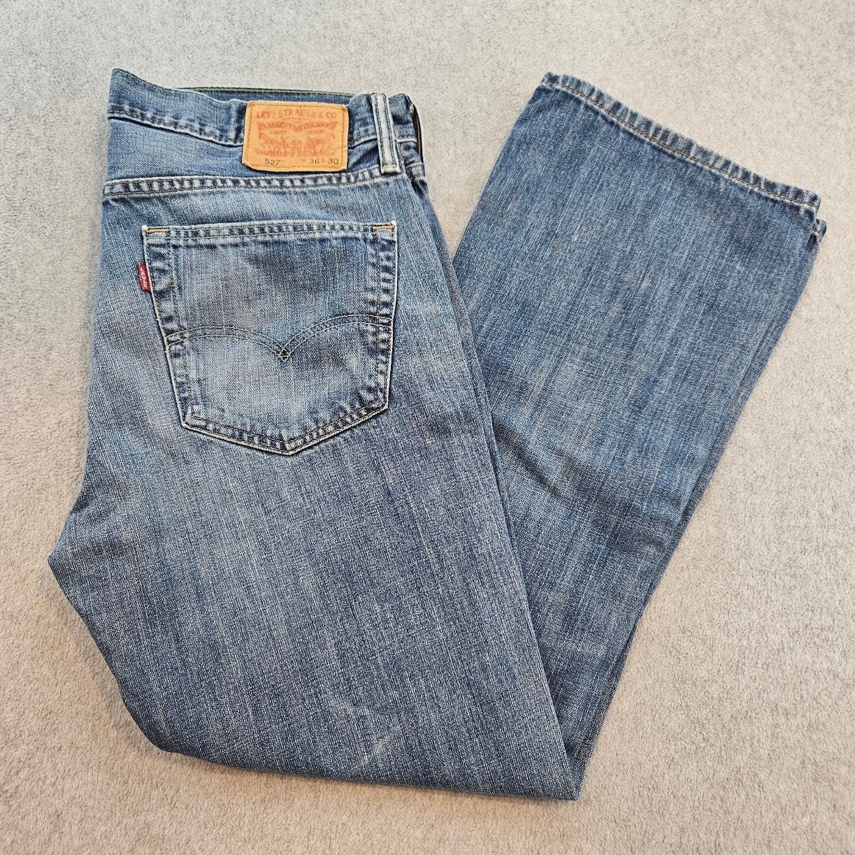 Levis 527 Slim Bootcut Jeans Mens 36×30 Blue Denim Medium Wash 100% Cotton