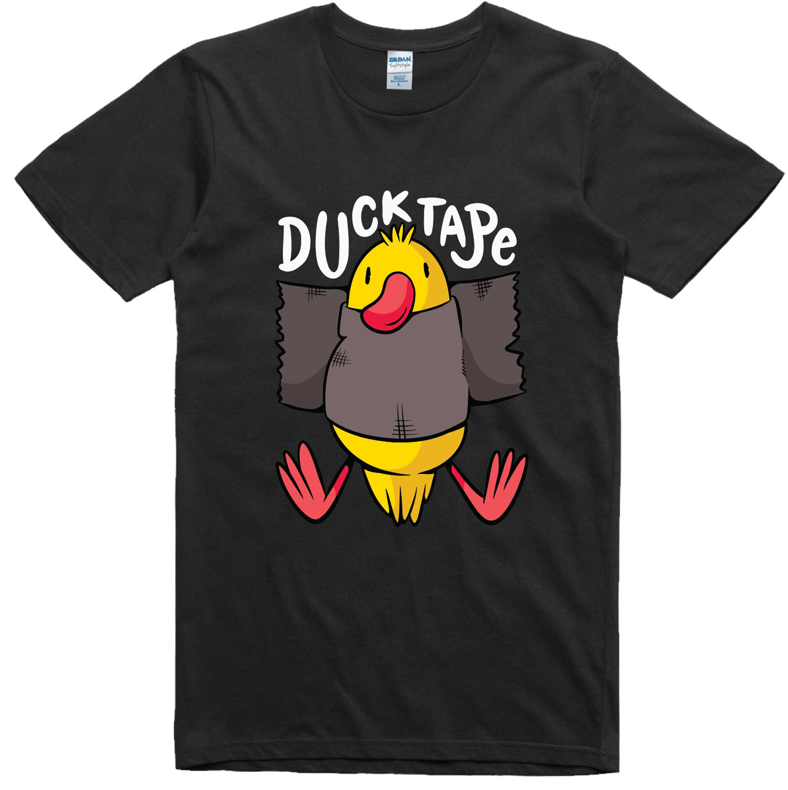 Funny T Shirt Duck Tape Print Regular Fit 100% Cotton Tee