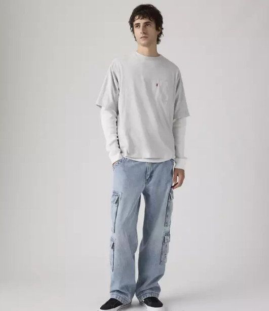 NEW LEVI’S 578™ Baggy Cargo Men’s Jeans – Joyful Clouds – Light Wash