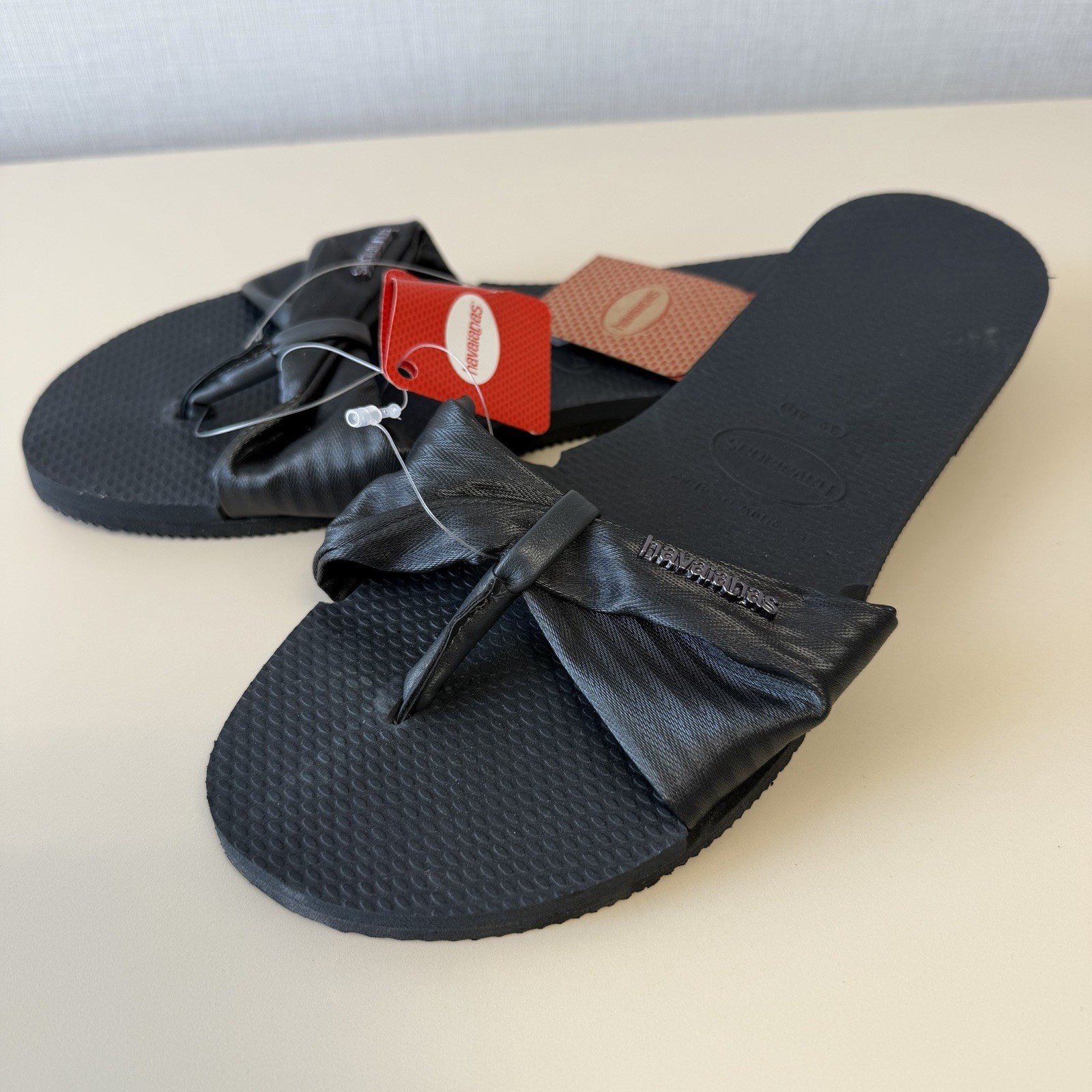 Havaianas Flip Flops Women You ST Tropez Lush Sandals Black Sz 9/10 MSRP $46 NEW