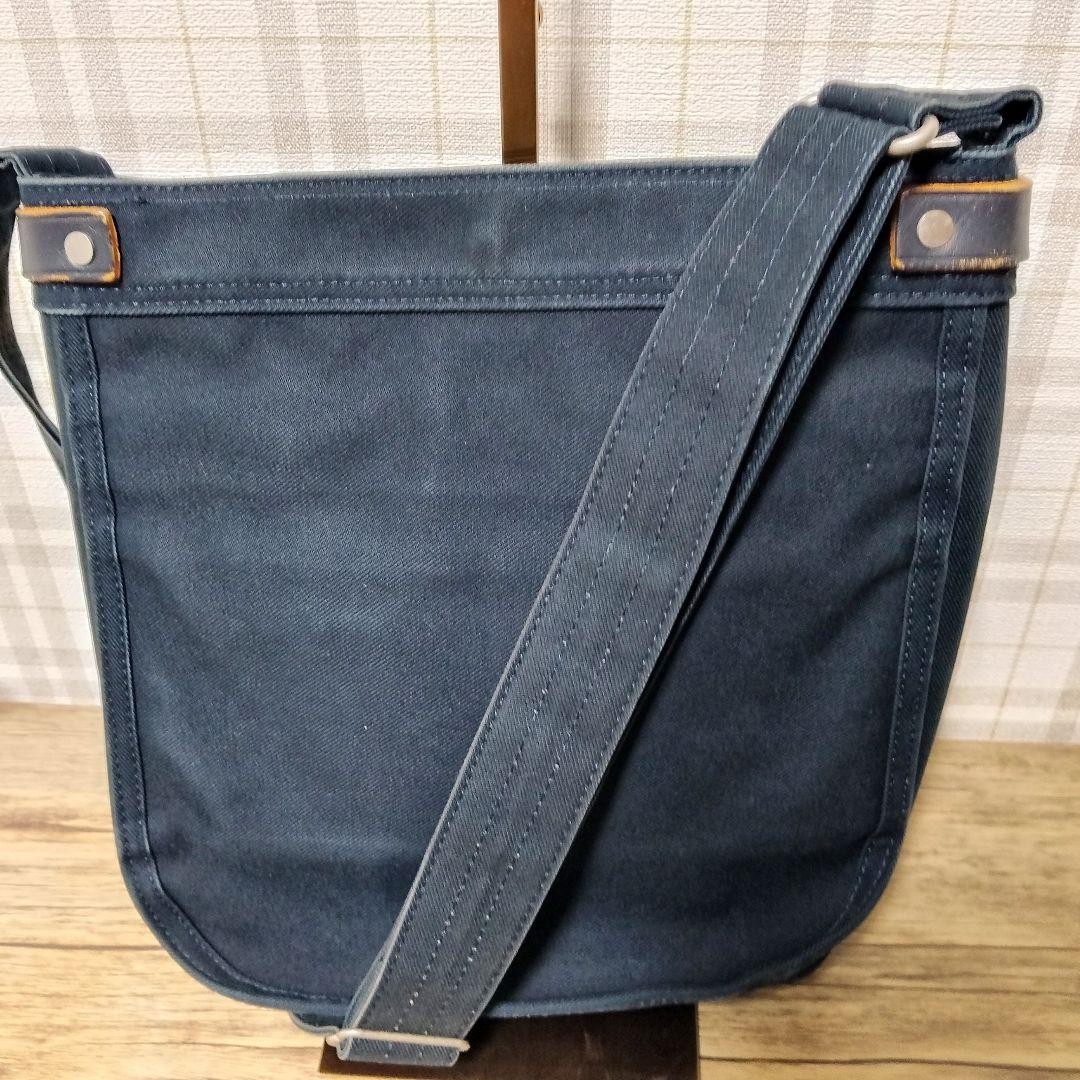 Porter Girl Naked Book Leather Shoulder Bag Navy Used 29x30cm