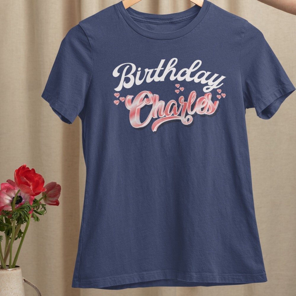 Personalised Custom Your Name T-shirt Heart Family Friendship Birthday Gifts