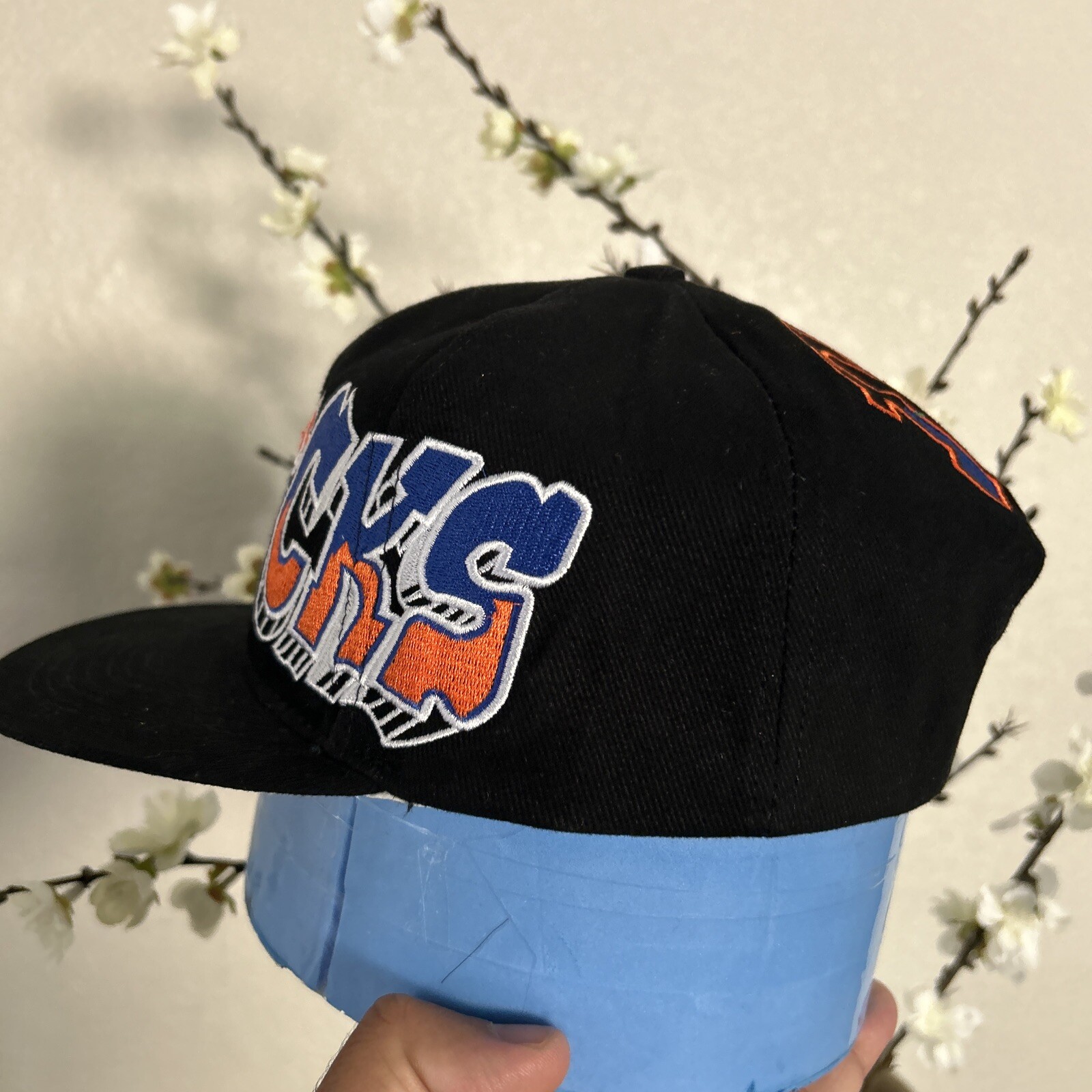 New York Knicks TOW Full Graffiti Custom Snapback Hat Cap All Black