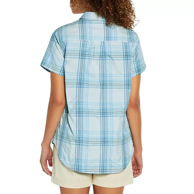 Eddie Bauer Ladies Short Sleeve Adventure Top Size M Ancient Water Starling