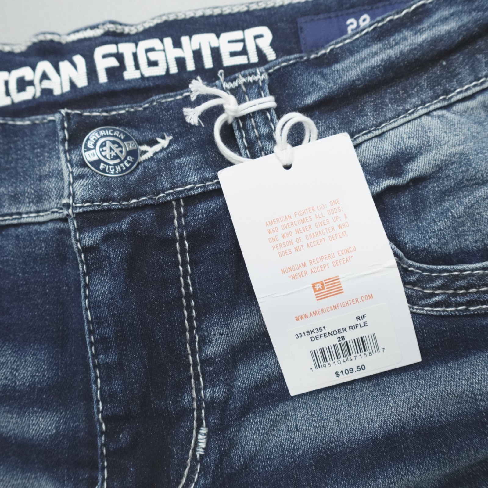 American Fighter Jeans Slim Men’s Size 28×32 Defender Rifle
