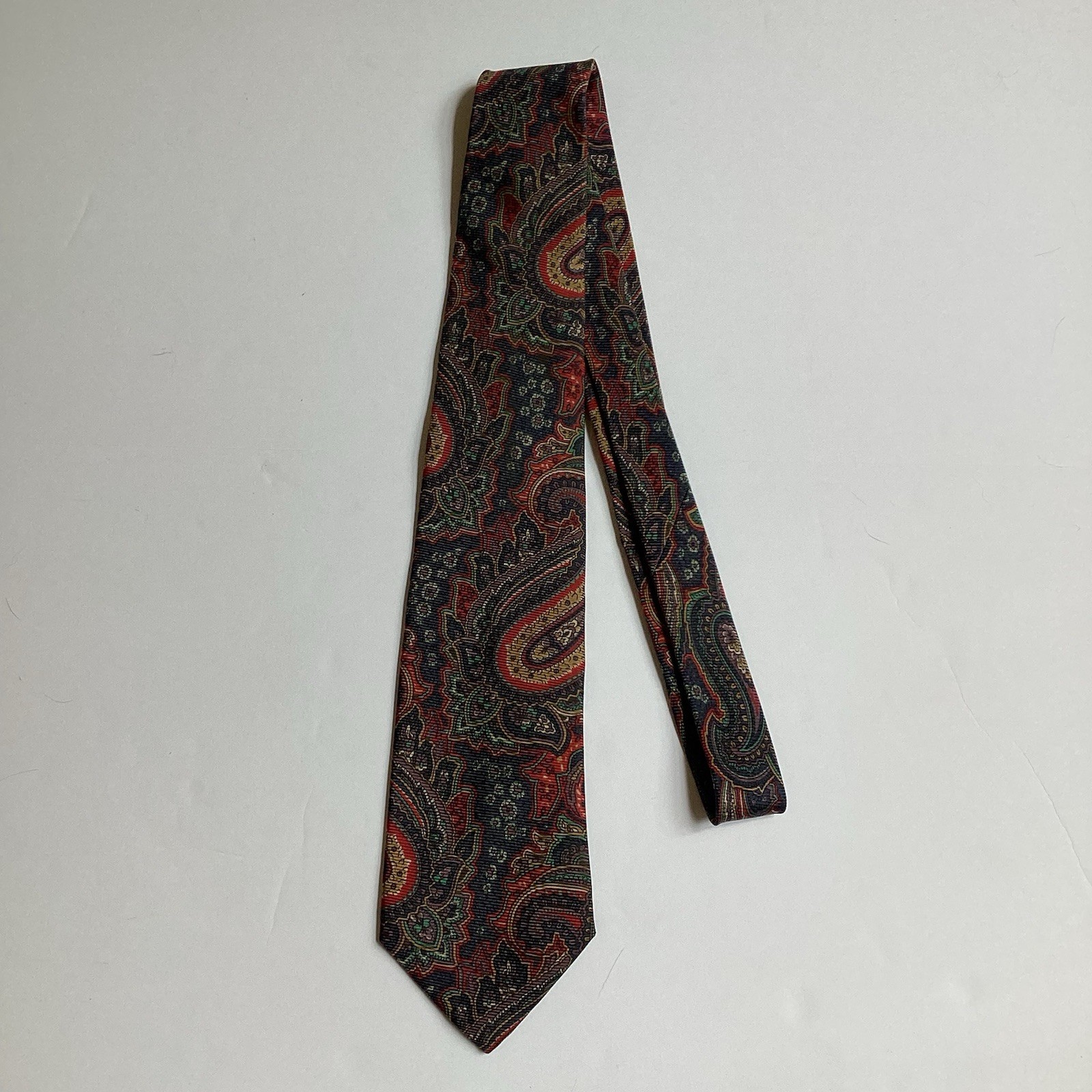 Vintage Polo Ralph Lauren Silk Tie Paisley Hand Made Blue Purple Red Classic