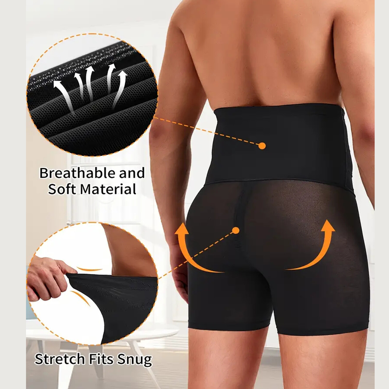 Fajas Colombiana para Hombre Stomach Shaper Boxer Brief Breathable Shapewear Men