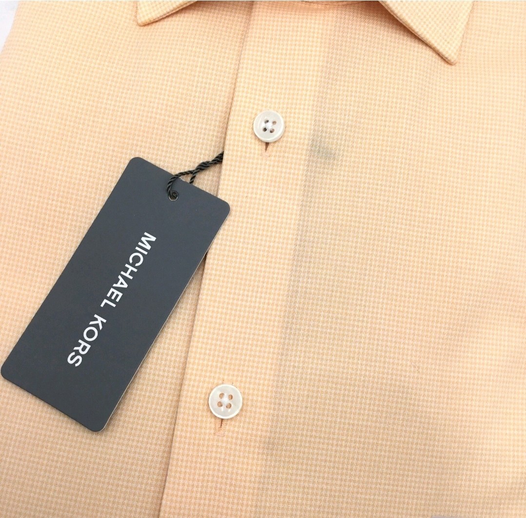 Michael Kors Regular Fit Ultra wrinkle Free, Light Orange, XL, 17.5 in, 36-37