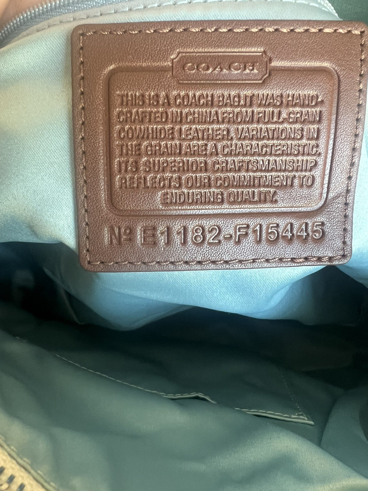 COACH Cream with brown Satchel Cross Body Shoulder Bag Purse w/keychain